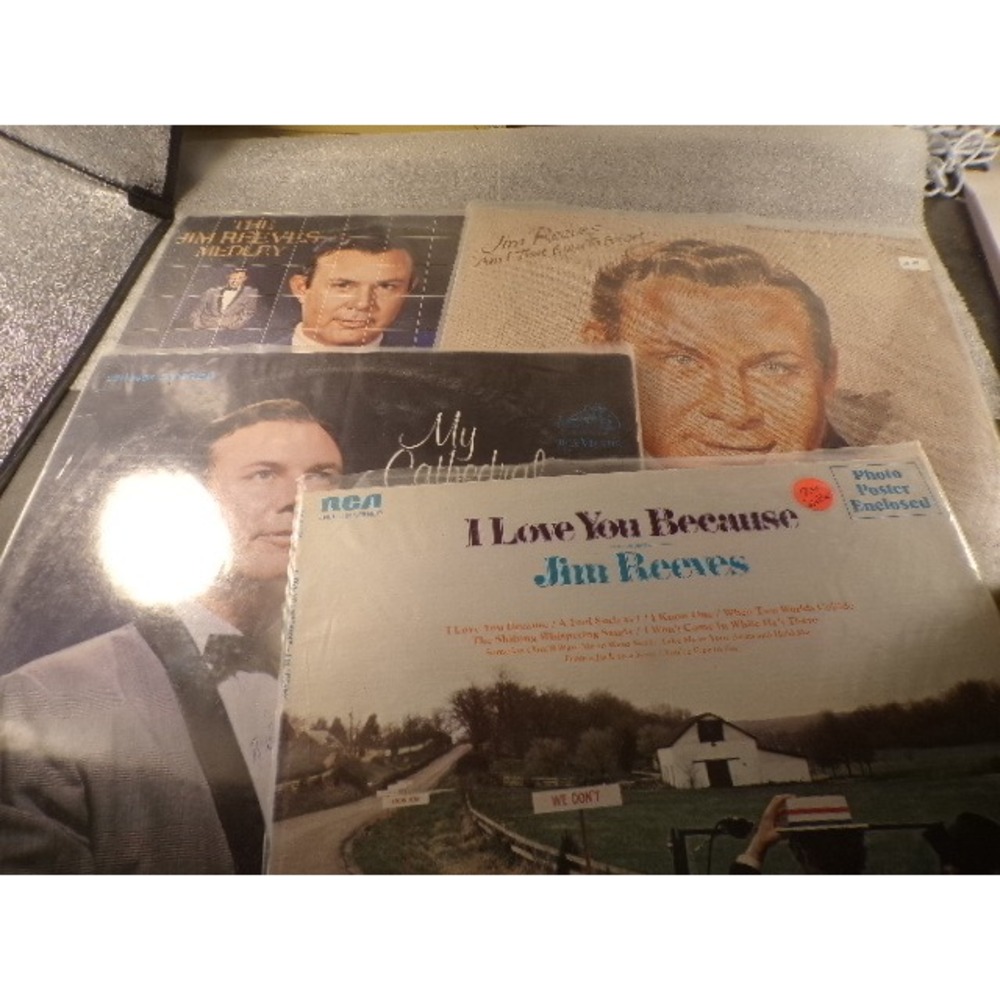 Jim Reeves Vinyl Record Lot 4 LP I Love You Because My Cathedral RCA Victor 33RP